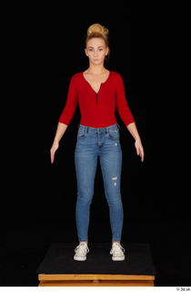 Jenny Wild casual dressed jeans long sleeve t shirt red…